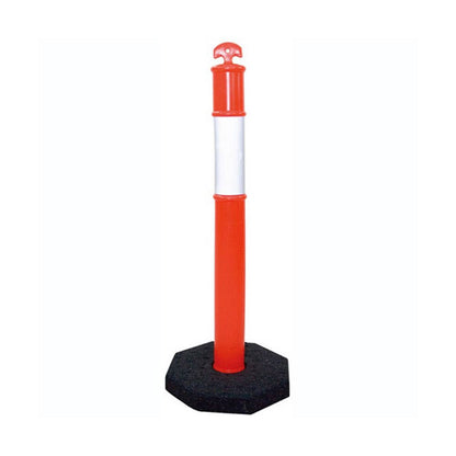 Reflective T-Top Traffic Bollard & 5kg Base Orange 1.15m 532532 A0113