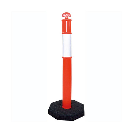 Reflective T-Top Traffic Bollard & 5kg Base Orange 1.15m 532532 A0113
