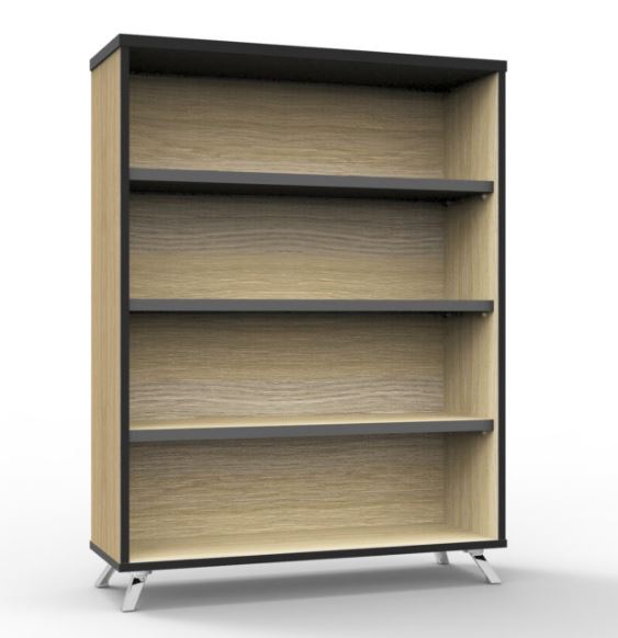 Bookcase Natural Oak Black Trim 1,200 x 900 x 315mm_40045050_IFBK12 NO