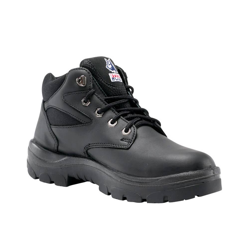 Boots Steel Toe Lace Up Nitrile Sole Black Whyalla 7 Steel Blue 30008732 322108-070-BLK