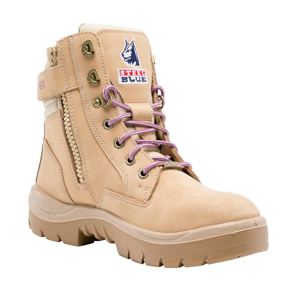 Boots Womens Steel Toe Lace Up Nitrile Sand Southern Cross 10 Steel Blue_205219_522761-100-SND