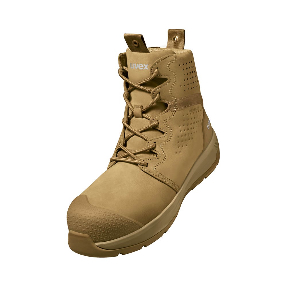 Boots Composite Toe Lace/Zip 3 X-Flow Pen Res UVEX UK 10 Ext Wide Tan 6541444_40054917_6541444