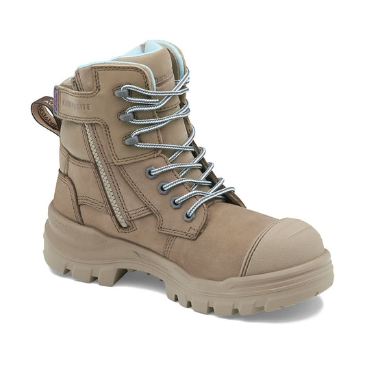 8863 RotoFlex Women's Zip-Up Safety Boots 150mm Stone 10.5_40033380_8863105