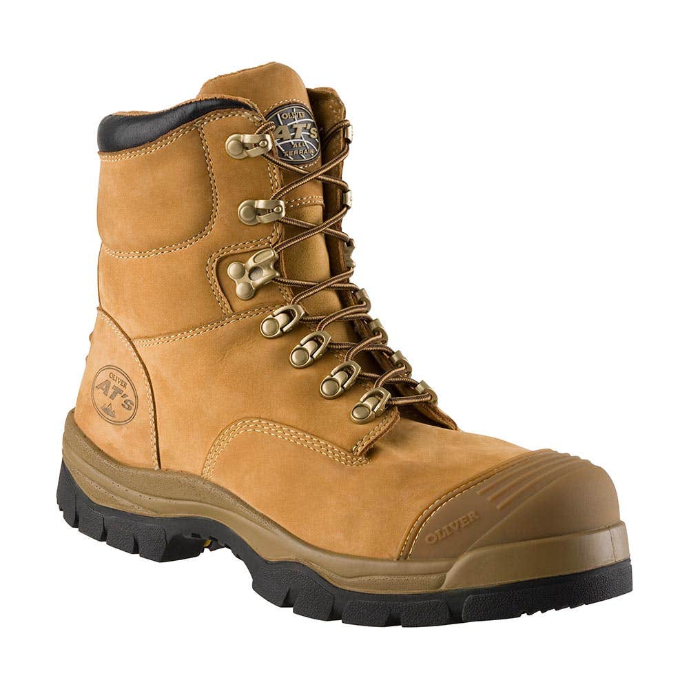 Boots Steel Toe Lace Up PU Rubber Sole Bump Cap Wheat 55-232 10 Oliver 79015978 55-232-100