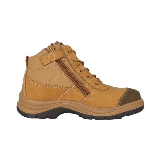 Boot Safety Lace Up / Zip Wheat Tradies Size 8 K27125 King Gee_458370_K27125-08