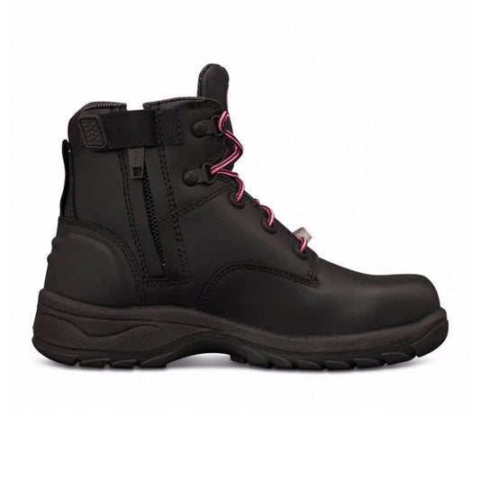 49-445Z Women's Zip-Up Safety Boots with Rubber Sole 49445Z