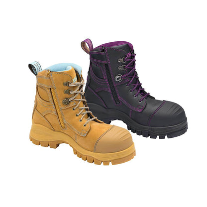 892 & 897 Women's Zip-Up Safety Boots with Rubber Sole_892