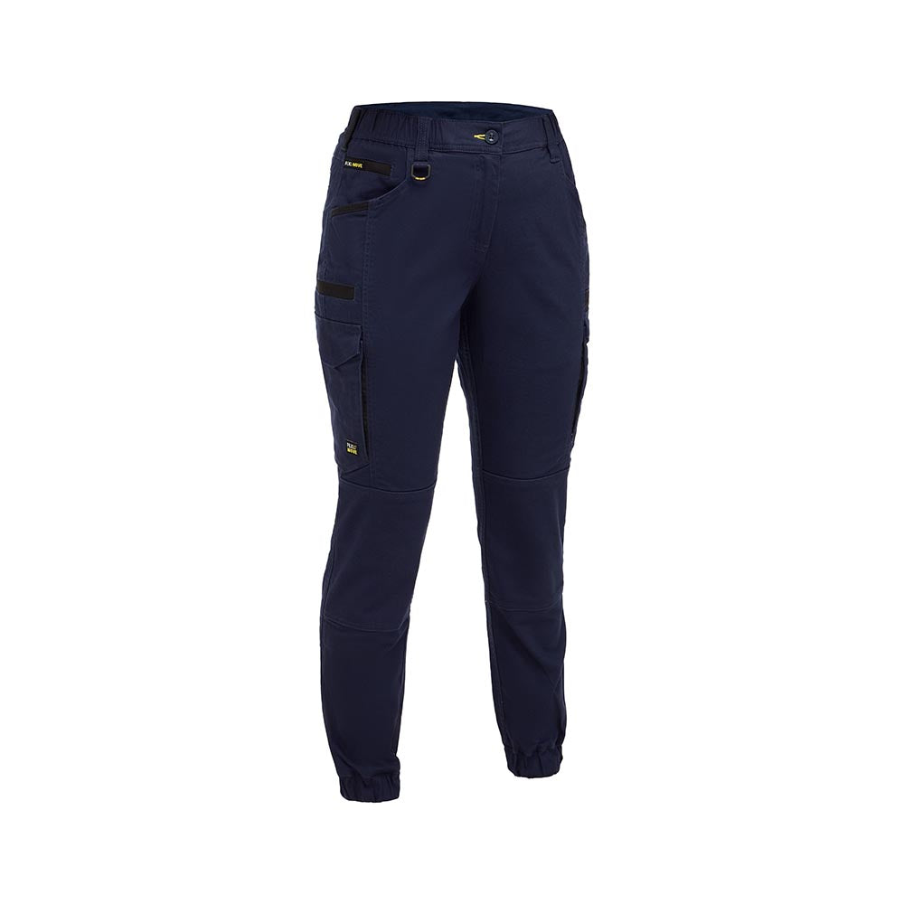 Womens Flx & Move Elastic Waist Cargo Cuffed Pants Navy 10_40085199_BPCL6237-NVY-10