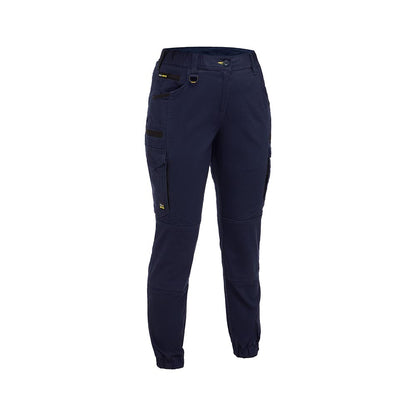 Womens Flx & Move Elastic Waist Cargo Cuffed Pants Navy 10_40085199_BPCL6237-NVY-10