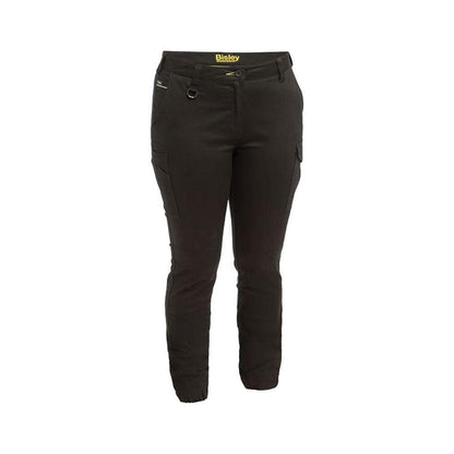 Pants Womens Cargo Stretch Cotton Cuffed 280gsm Bisley 10 Black_40059181_BPL6028_BBLK_10