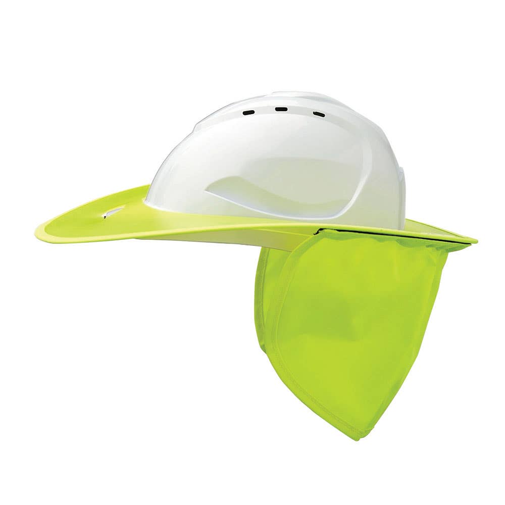 Hard Hat Brim With Neck Flap Plastic V9 Fluoro Yellow_174157_V9PB-FY_NLA