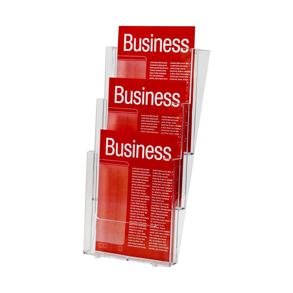 A4 Wall Mount 3 Tier Brochure Holder Clear 38986400 45552