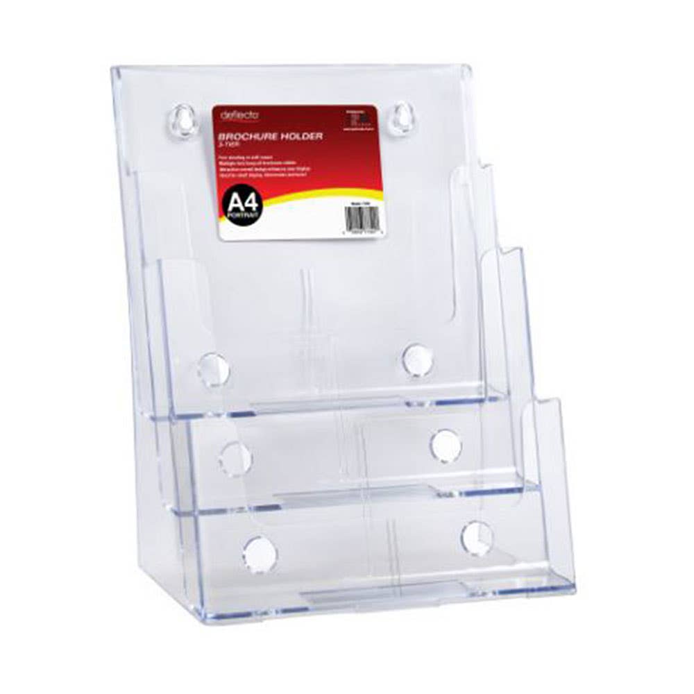 Esselte Brochure Holder Free Standing A4 3 Tier Clear 820025300 45552