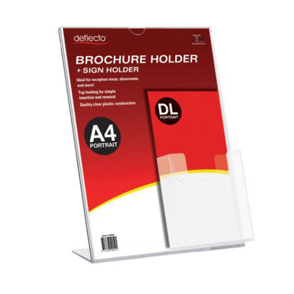 Deflect-O Slanted A4 Sign Holder Slanted Dl Brochure Pocket A4 Portriat Top_1045457_45587