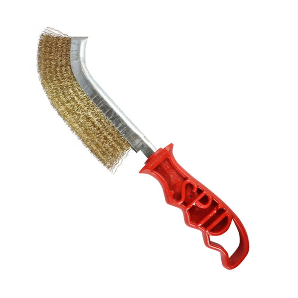 Steel Wire Hand Brush Red Plastic Handle 133704 SPIDSTEEL
