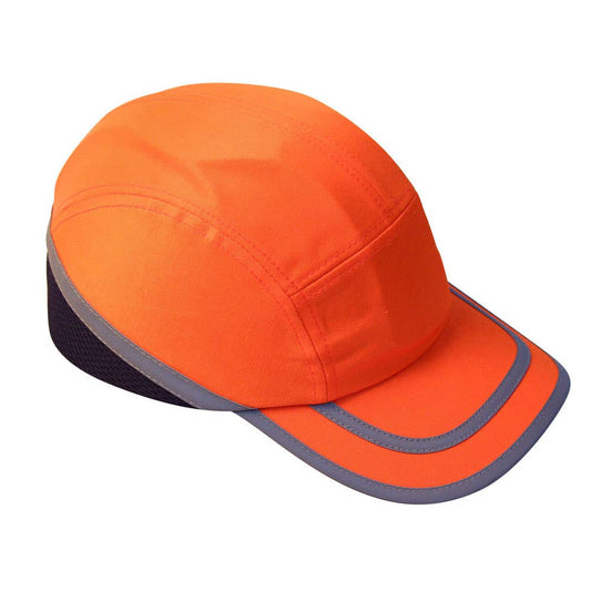 Baseball Bump Cap Long Peak Reflective Strip Orange Large 90070023 BCLP-O