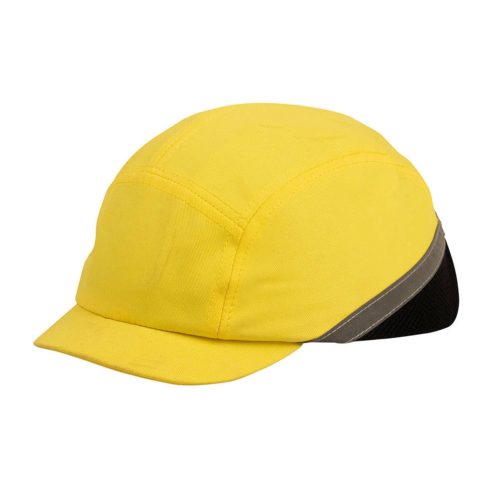 Bump Cap Short Peak Hi-Vis Yellow Reflective Strip 50045004 BCSP-Y