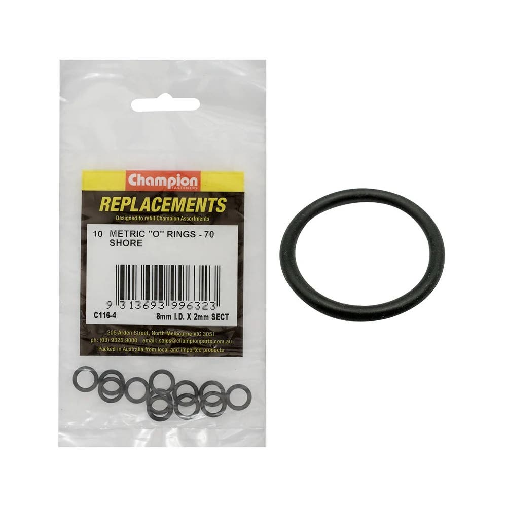 O RING NITRILE RUBBER 70 SHORE 8mmx2Mm BLA_40053058_C116-4