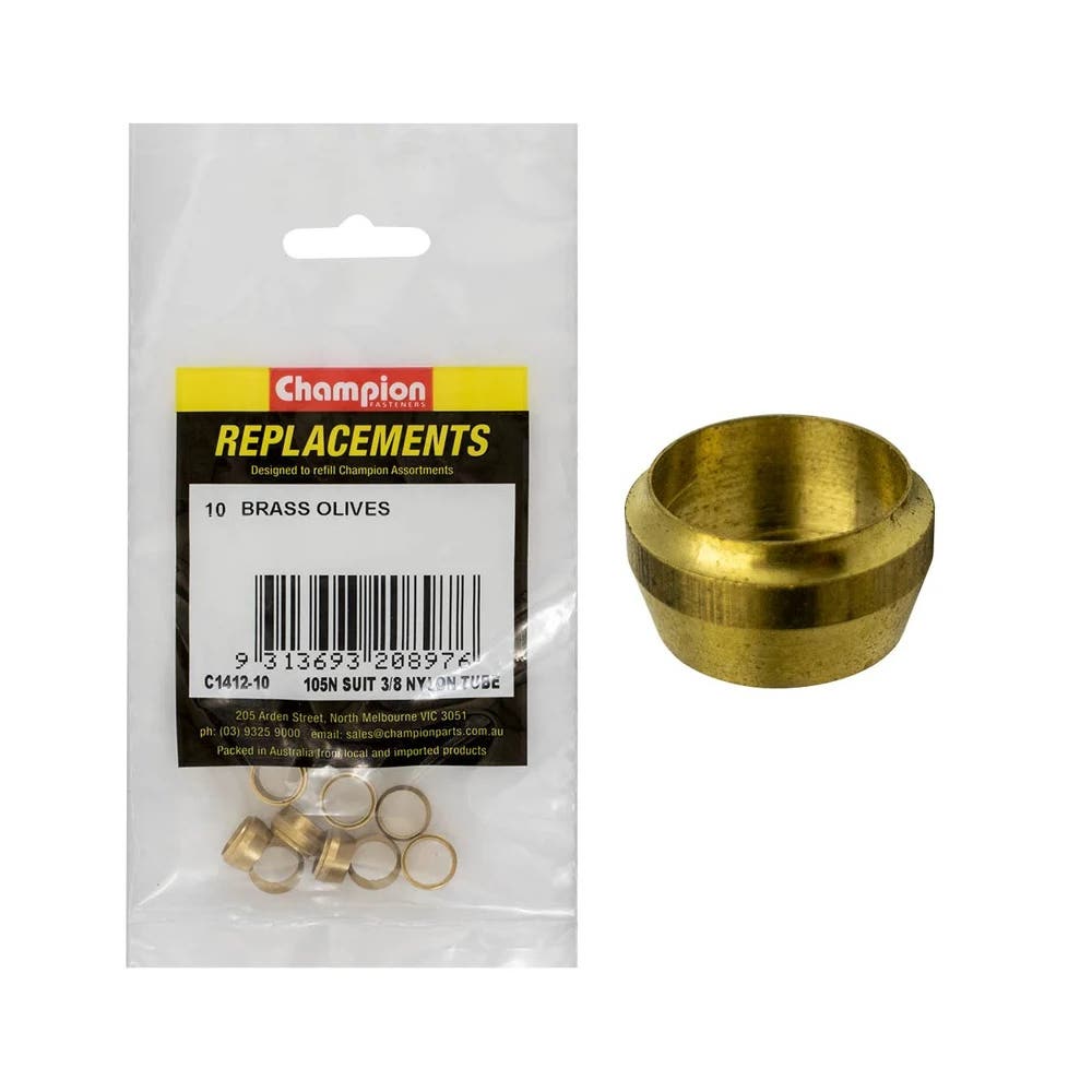 Grab Kit Refill - Olives Brass 105N Suits 3/8'' Nylon PK 10_93298088_C1412-10