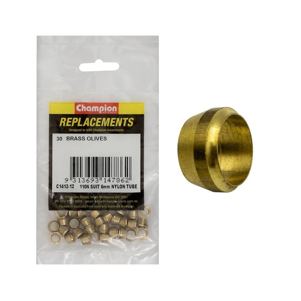 Grab Kit Refill - Olives Brass 110N Suits 6mm Nylon Pk 30_93290181_C1412-12