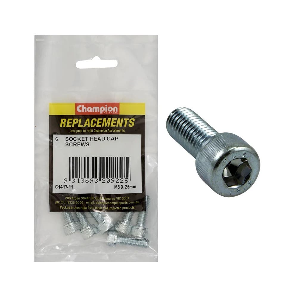 Grab Kit Refill - Screw Socket Head Cap Grade 8.8 8 x 25mm Pk 6_98889789_C1417-11