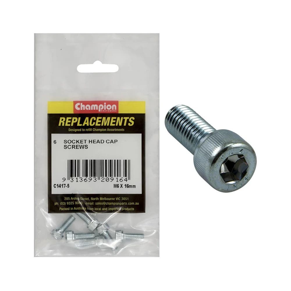 Grab Kit Refill - Screw Socket Head Cap Grade 8.8 6 x 16mm Pk 6_98889788_C1417-5