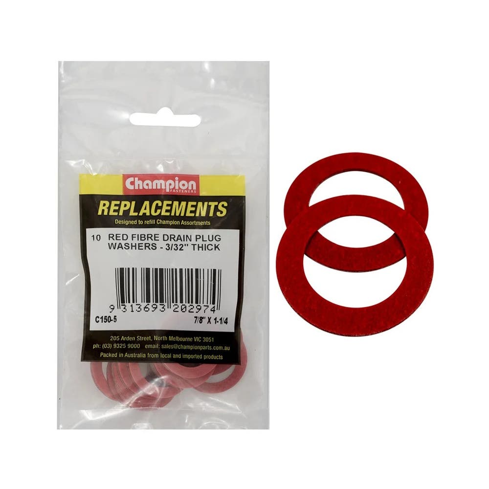 Grab Kit Refill - Washer Drain Sump Plug Fibre 7/8 x 1-1/4'' Pk 10_93290170_C150-5