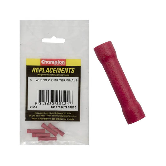 Grab Kit Refill - Terminal Wire Crimp TG1 Red Butt Splice Pk 5_93298069_C161-8