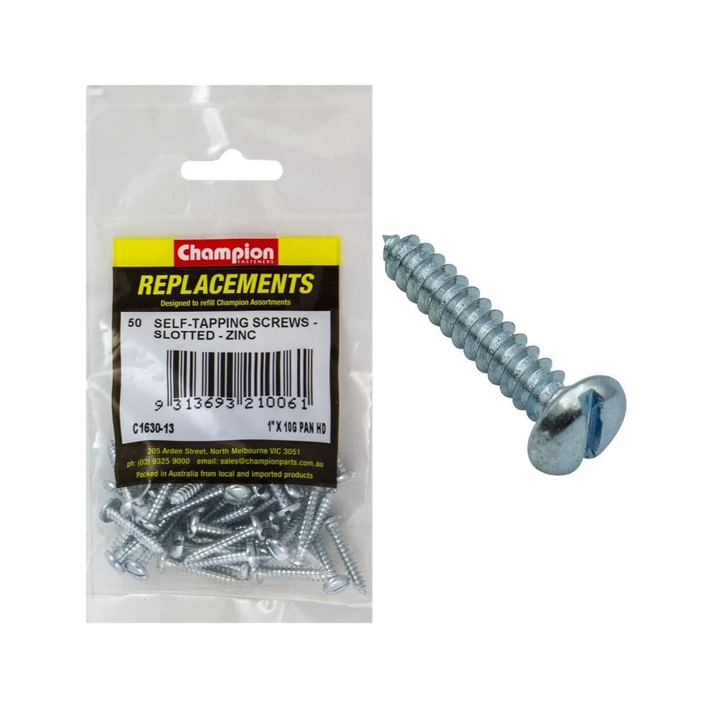 Grab Kit Refill - Screw Self Tapping Pan Head Slotted 10G x 1'' Pk 50_93290126_C1630-13