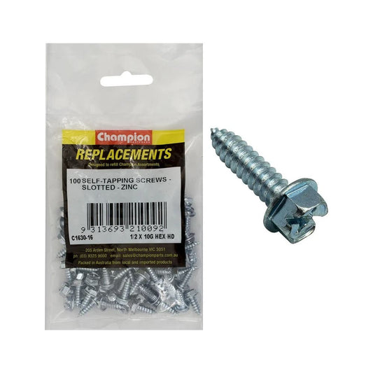 Grab Kit Refill - Screw Self Tapping Hex Head Slotted 10G x 1/2'' Pk 100 93298040_93298040_C1630-16