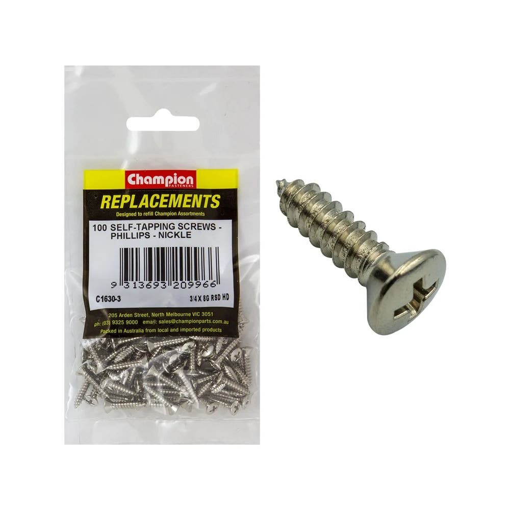 Self-Tapping Screws Raised Head Phillips 8G x 3/4" Grab Kit Refill Pk 100_93290077_C1630-3