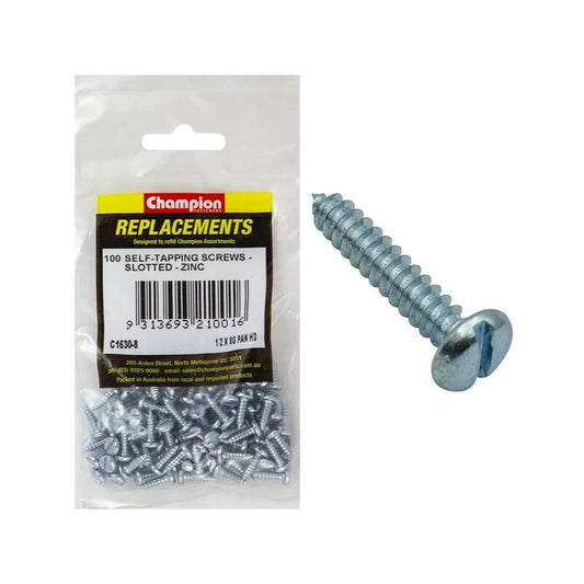 Grab Kit Refill - Screw Self Tapping Pan Head Slotted 8G x 1/2'' Pk 100_93290121_C1630-8
