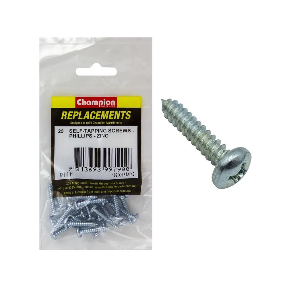 Grab Kit Refill - Screw Self Tapping Pan Head Phillips 10G x 1'' Pk 25_93298016_C1710-11