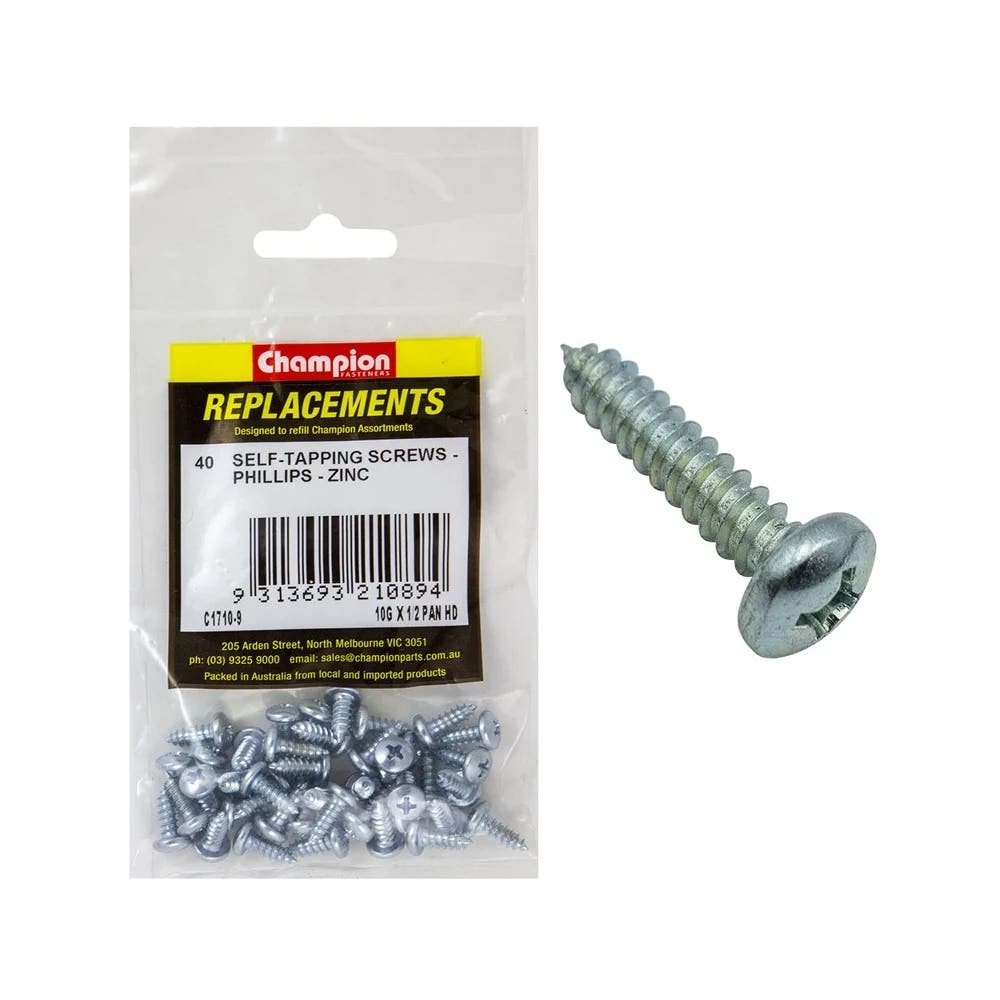 Grab Kit Refill - Screw Self Tapping Pan Head Phillips 10G x 1/2'' Pk 40_93298131_C1710-9