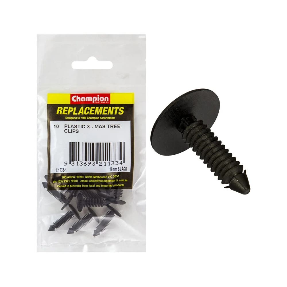 Grab Kit Refill - Clip Xmas Tree Black 16mm Pk 10_260185_C1735-1