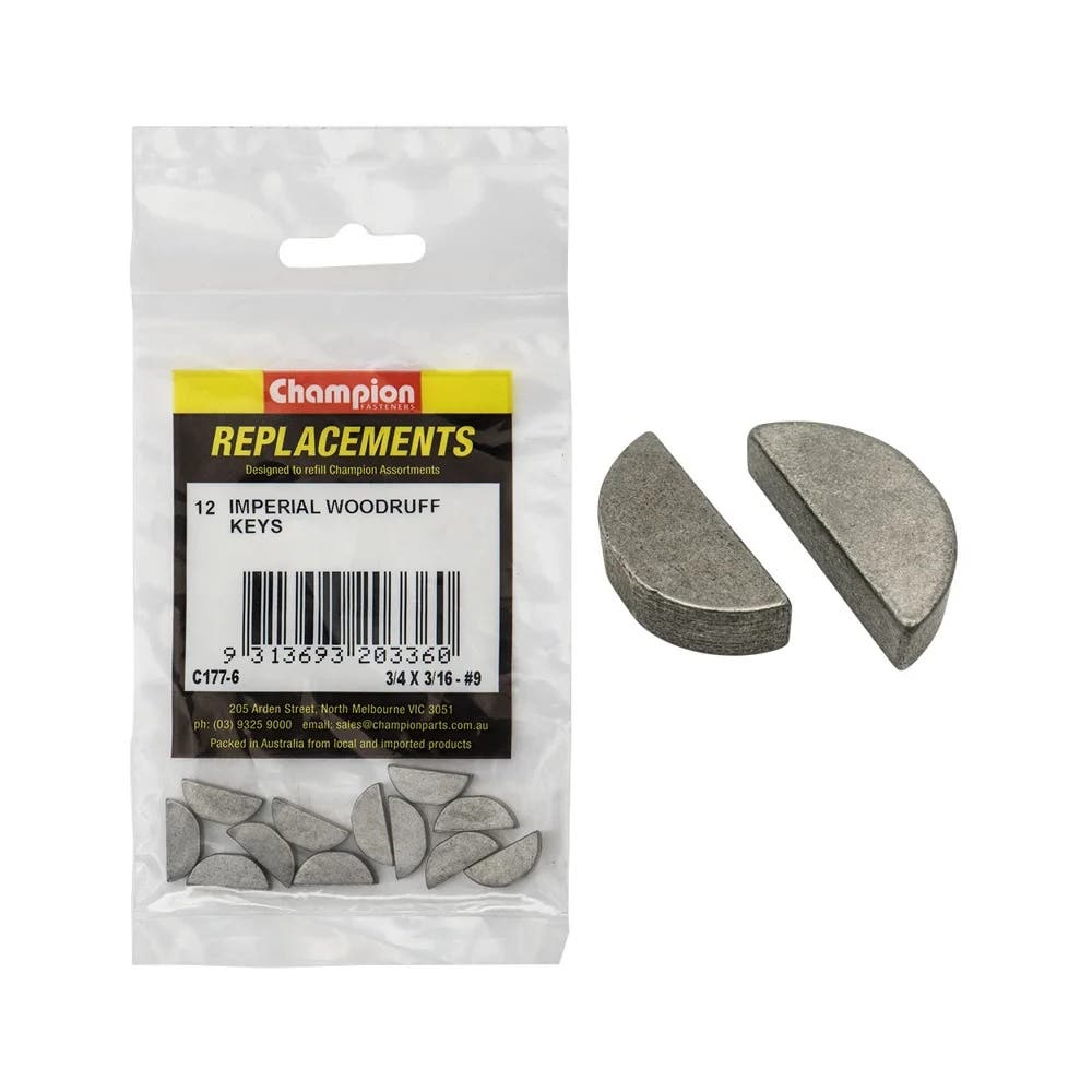 Grab Kit Refill - Woodruff Key WK9 3/4 x 3/16'' Pk 12_79921371_C177-6