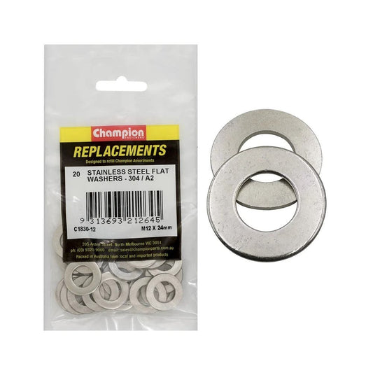 Grab Kit Refill - Washer Flat 304 Stainless Steel 12 x 24mm Pk 20_93298070_C1830-12