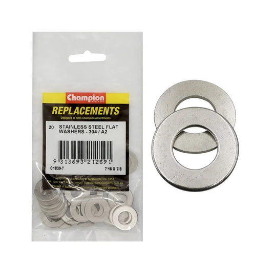 Grab Kit Refill - Washer Flat 304 Stainless Steel 7/16 x 7/8'' Pk 20_93290149_C1830-7