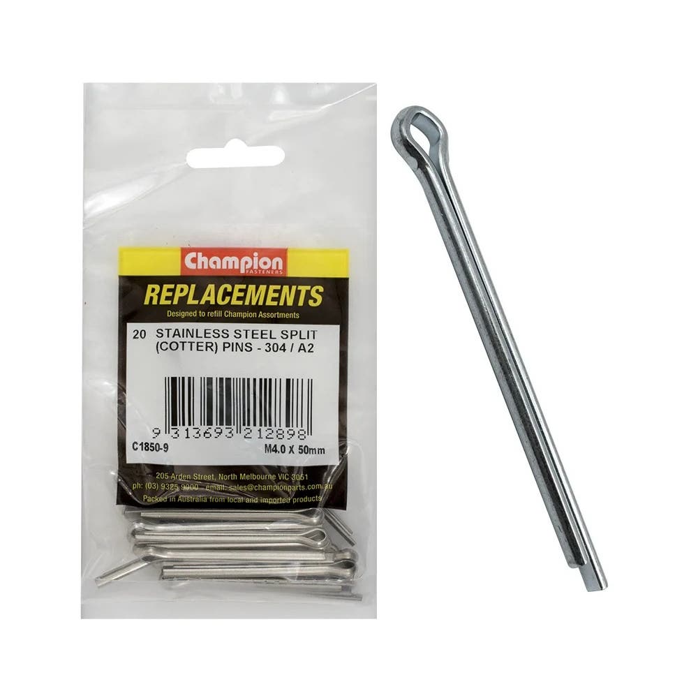 Grab Kit Refill - Pin Split 304 Stainless Steel 4.0 x 50mm Pk 20_147180_C1850-9