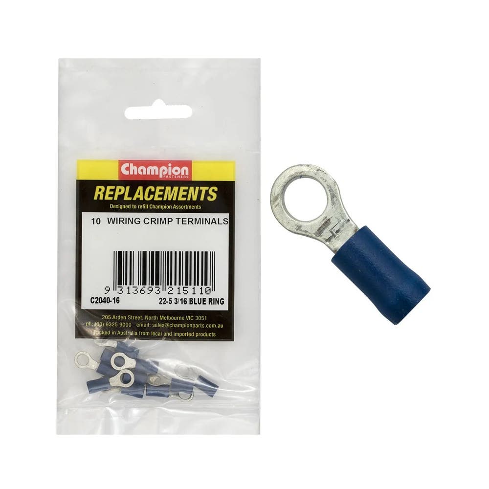 Grab Kit Refill - Terminal Wire Crimp 22-5 3/16'' Bue Ring Pk 10_184324_C2040-16
