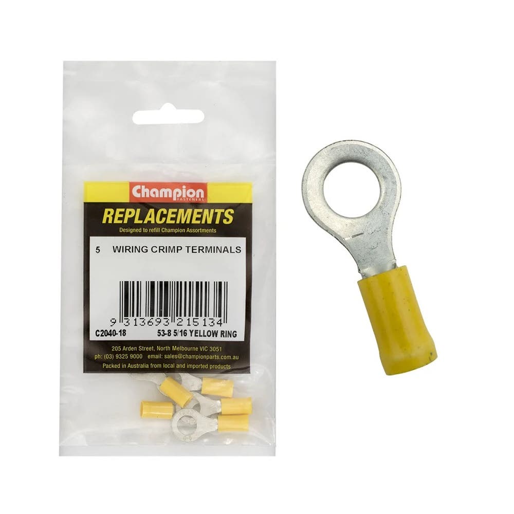 Grab Kit Refill - Terminal Wire Crimp 3-8 5/16'' Yellow Ring Pk 55_184325_C2040-18