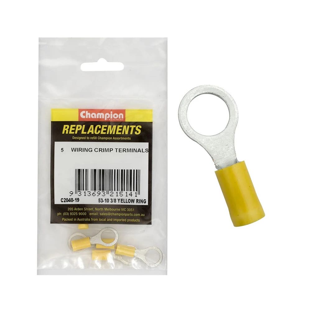 Grab Kit Refill - Terminal Wire Crimp 3-10 3/8'' Yellow Ring Pk 55_184326_C2040-19