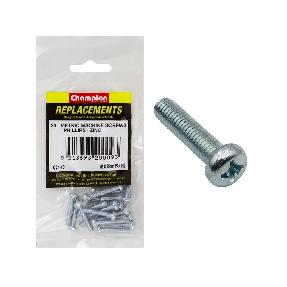 Grab Kit Refill - Screw Machine Pan Head Phillips Zinc 5 x 25mm Pk 20_213067_C21-10