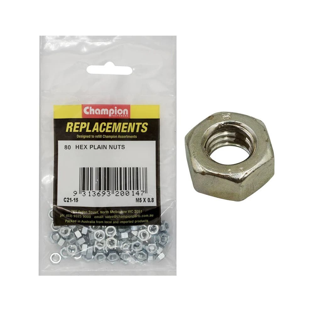 Grab Kit Refill - Nut Hex Head Zinc 5 x 0.8mm Pk 80_93298150_C21-15