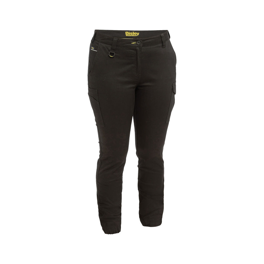 Pants Womens Cargo Stretch Cotton Cuffed 280gsm Bisley 18 Black_40059185_BPL6028_BBLK_18
