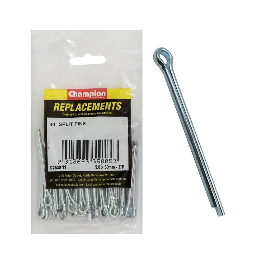 SPLIT PINS-5.0 x 50mm-ZINC PLATED 40pk_37500723_C2540-111