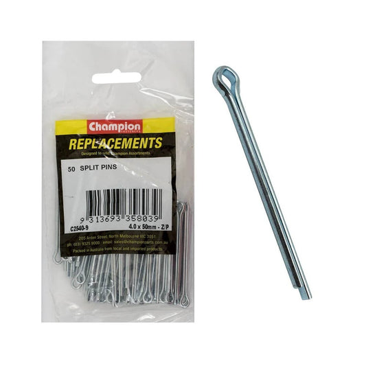 SPLIT PINS-4.0 x 50mm-ZINC PLATED 50pk_37500722_C2540-9