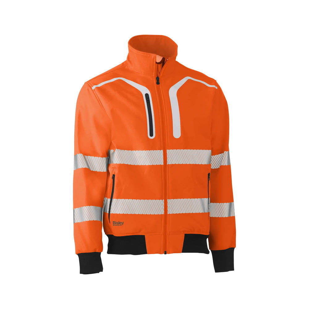 Jacket Bomber Soft Shell Hi Vis Taped Orange  Small_455962_BJ6979T_BF61S
