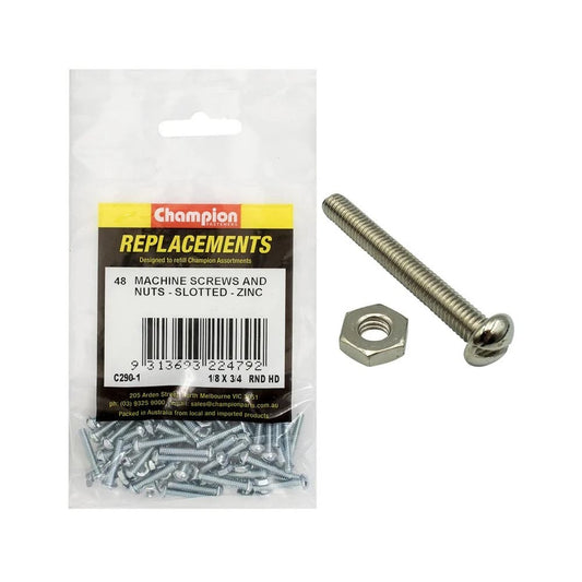 Grab Kit Refill - Screw Machine Round Slot Zinc BSW 1/8 x 3/4'' Pk 48_93298074_C290-1