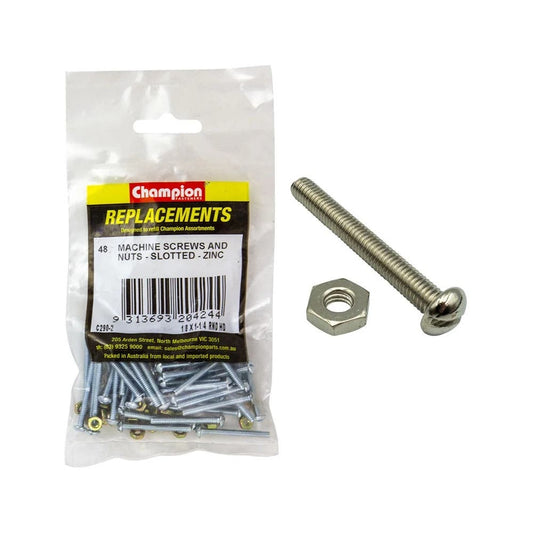 Grab Kit Refill - Screw Machine Round Slot Zinc BSW 1/8 x 1-1/4'' Pk 48_93298077_C290-2